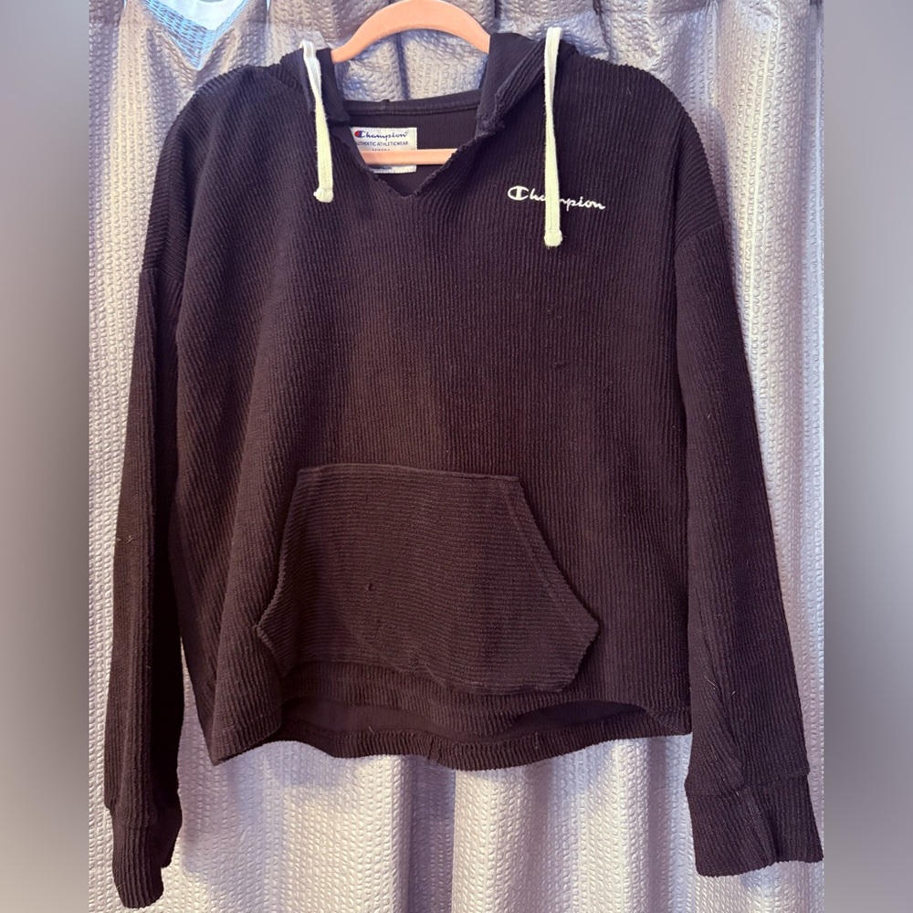 Champion Women's Black Textured Hoodie